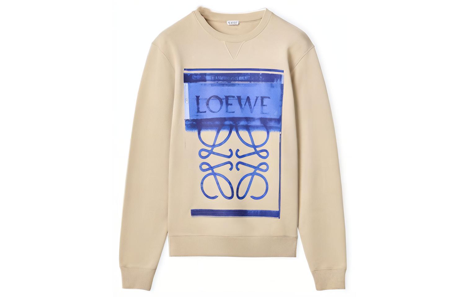 Order LOEWE FW22 標誌印花棉質圓領長袖衛衣 岩灰色 H526Y24X11-1250