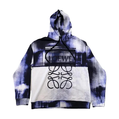 LOEWE FW22 White Hoodie with Colorblock Letter Print Design. H526Y25X13-2100