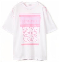 LOEWE FW22 White Logo Print Crewneck Casual T-Shirt. H526Y22X27-2102 LOEWE FW22 White Logo Print Crewneck Casual T-Shirt. H526Y22X27-2102