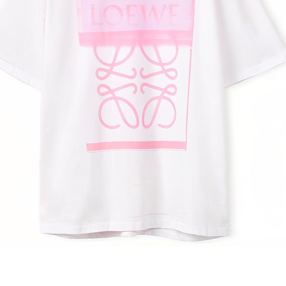 Sizing LOEWE FW22 Baju-T Krew Leher Putih Logo Cetakan Kasual. H526Y22X27-2102
