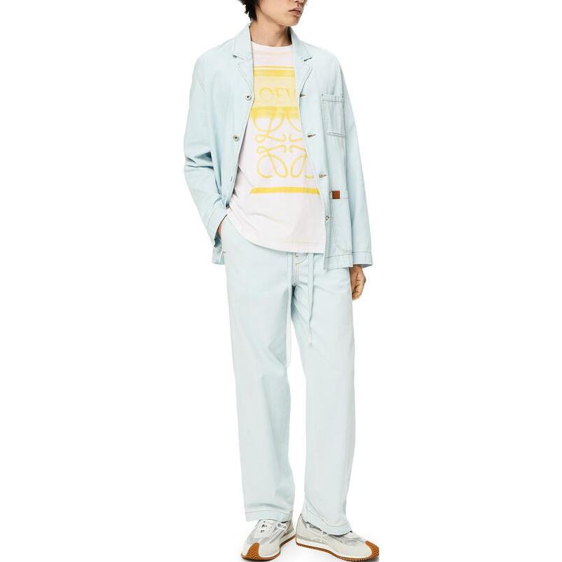 Lookbook ロエベ FW22 イエロー コットン Tシャツ ロゴプリント レプリカ風。 H526Y22X27-2108