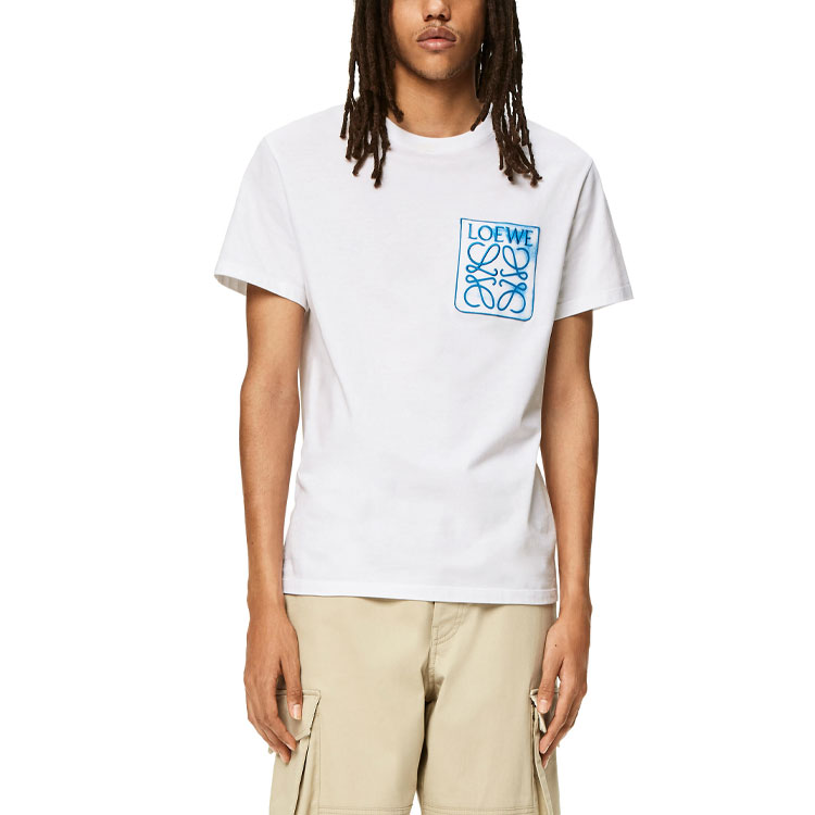 Lookbook LOEWE 2022秋冬徽标口袋刺绣T恤 白色T恤。 H526Y22X25-2100