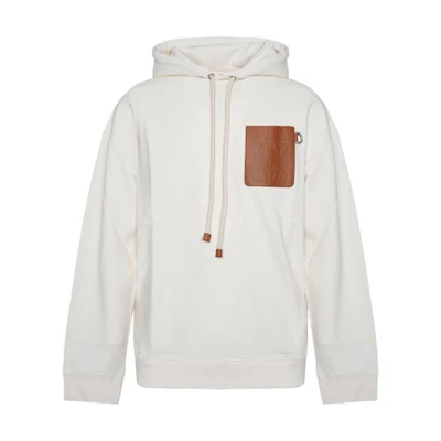 LOEWE FW22 Beige Oversized Logo Patch Hoodie Casual Long Sleeve. H526Y25X15-2021
