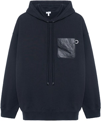 LOEWE FW22 黑色標誌補丁寬鬆連帽衫 秋季休閒長袖上衣 H526Y25X15-1100 Buy LOEWE FW22 黑色標誌補丁寬鬆連帽衫 秋季休閒長袖上衣 H526Y25X15-1100