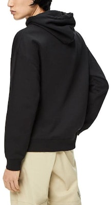 LOEWE FW22 黑色標誌補丁寬鬆連帽衫 秋季休閒長袖上衣 H526Y25X15-1100 Sizing LOEWE FW22 黑色標誌補丁寬鬆連帽衫 秋季休閒長袖上衣 H526Y25X15-1100
