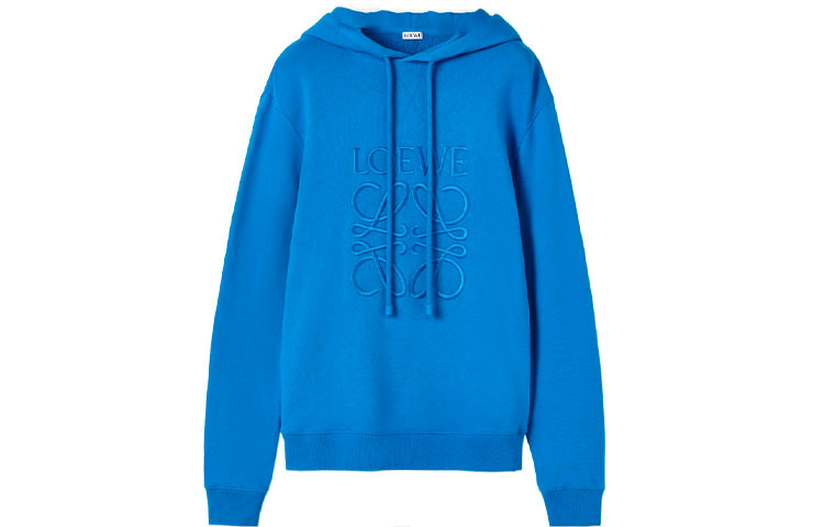 LOEWE FW22 Blue Oversized Hoodie with Embroidered Logo H526Y25X02-5610