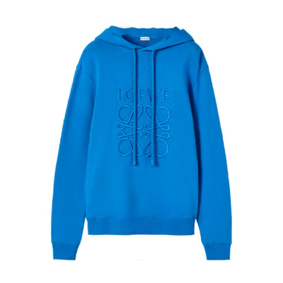 LOEWE FW22 Blue Oversized Hoodie with Embroidered Logo H526Y25X02-5610