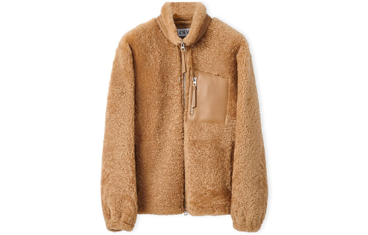 LOEWE FW22 Brown Stand Collar Jacket with Chest Pocket H526Y19L62-2231