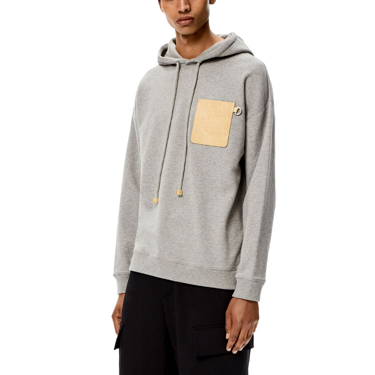 LOEWE FW22 Contrast Anagram Patch Hoodie  Grey. H526Y25J12-1120 圖 4