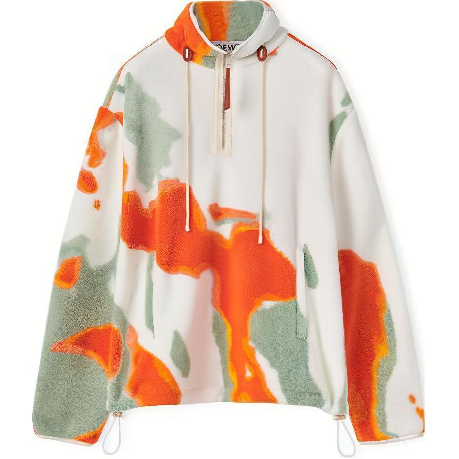 LOEWE FW22 Dip-Dye Half-Zip Loose Fit Sweatshirt Jacket Men’s Multicolor H526Y52X01-9990