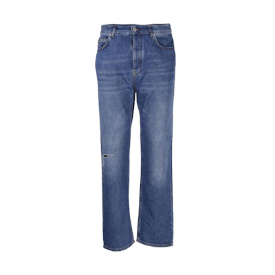 LOEWE FW22 Distressed Straight-Fit Jeans Deep Blue秋 Season. H526Y11X22-5380