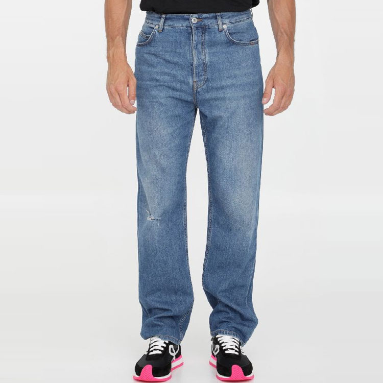 Purchase ロエベ FW22 ディストレートストレートジーンズ ディープブルー 秋コレクション H526Y11X22-5380