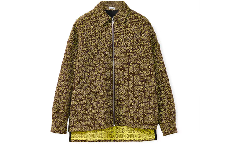 LOEWE FW22 Full Logo Jacquard Zip Jacket Green H526Y05W80-3108