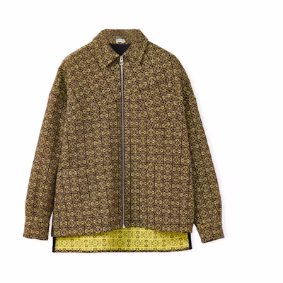 LOEWE FW22 Full Logo Jacquard Zip Jacket Green H526Y05W80-3108