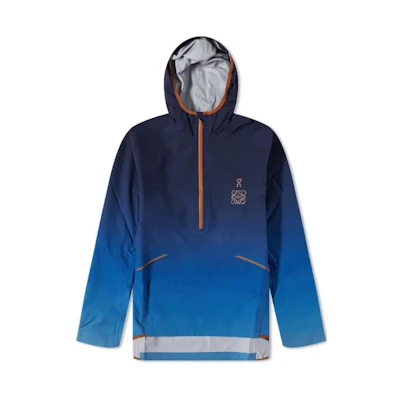 LOEWE FW22 Gradient Logo Print Hooded Windbreaker Jacket Blue () H929Y02X01-6227