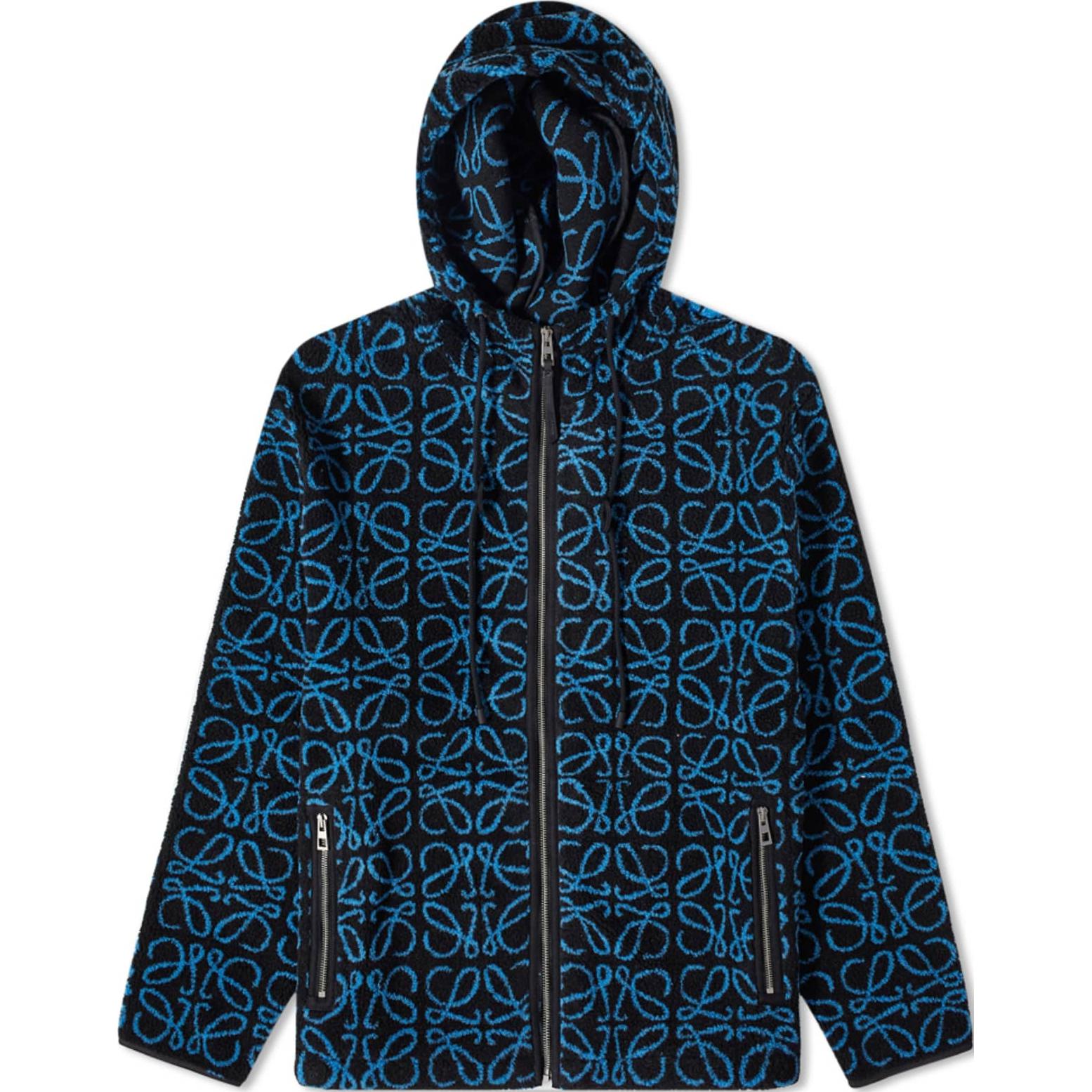 LOEWE FW22 Jacquard Fleece Zip Jacket Deep Blue H526Y52X02-1199