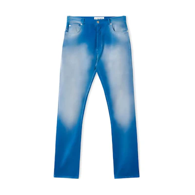 LOEWE FW22 Logo Embossed Patch Straight Fit Jeans Men’s Blue H526Y11X29-5100