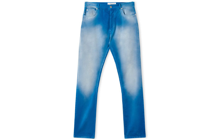 Order ロエベ FW22 ロゴエンボス パッチ ストレートフィット ジーンズ メンズ ブルー H526Y11X29-5100