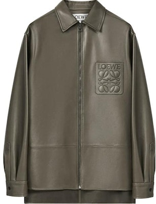 LOEWE FW22 Nappa Leather Zip-Up Shirt Jacket Khaki Outerwear H526Y31L03-4160 Buy LOEWE FW22 Nappa Leather Zip-Up Shirt Jacket Khaki Outerwear H526Y31L03-4160