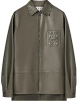 Order ロエベ FW22 ナッパレザー ジップアップ シャツジャケット カーキ アウターウェア H526Y31L03-4160