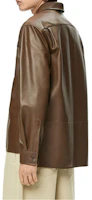 Details for ロエベ FW22 ナッパレザー ジップアップ シャツジャケット カーキ アウターウェア H526Y31L03-4160
