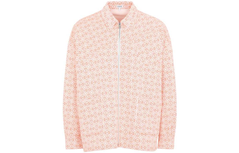 LOEWE FW22 Pink Logo Jacquard Zip-Up Long Sleeve Jacket H526Y05W80-2109
