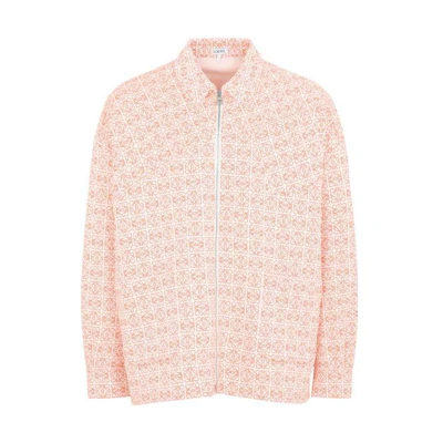 LOEWE FW22 Pink Logo Jacquard Zip-Up Long Sleeve Jacket H526Y05W80-2109