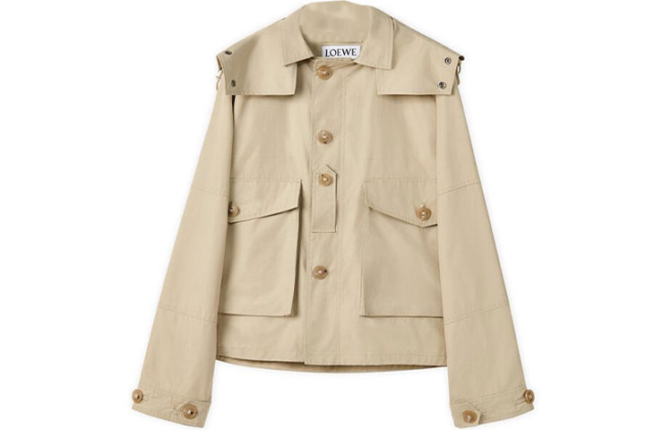 LOEWE FW22 Relaxed Fit Pocket Logo Long Sleeve Jacket Rock Gray H526Y01W60-1250