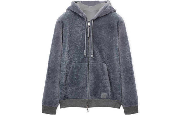 LOEWE FW22 Reversible Solid Grey Hooded Jacket H526Y19L73-1210