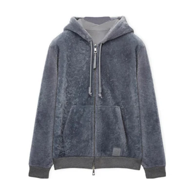 LOEWE FW22 Reversible Solid Grey Hooded Jacket H526Y19L73-1210