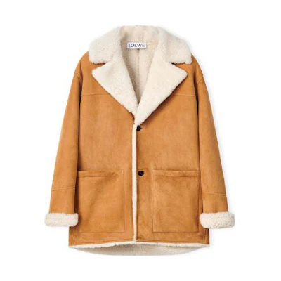 LOEWE FW22 Single-Breasted Camel Jacket with Solid Color & Pockets H526Y18L52-3159