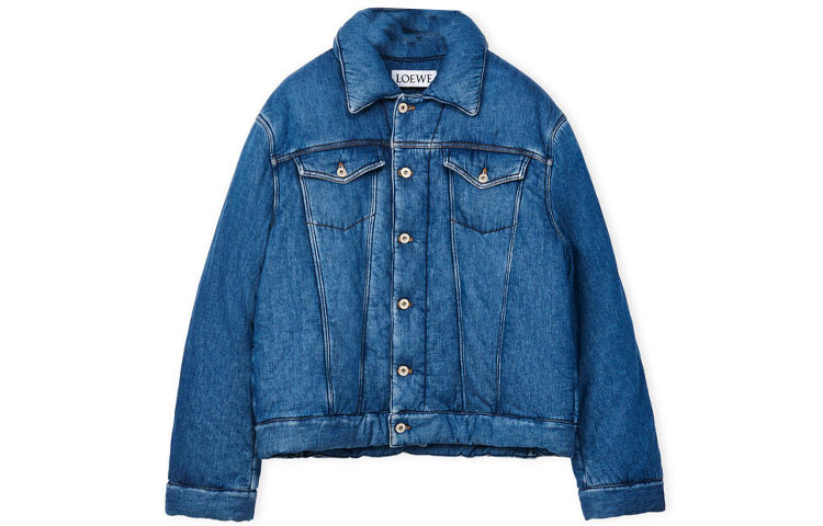 LOEWE FW22 Solid Color Loose Fit Long Sleeve Jacket Purple Blue - H526Y50X09-5380