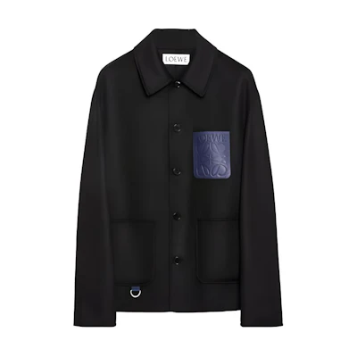 LOEWE FW22 Solid Color Single-Breasted Long Sleeve Jacket Black Men’s Outerwear H526Y03W76-1100