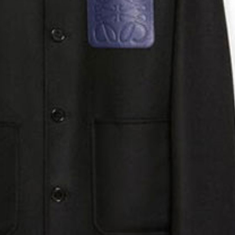 Sizing LOEWE FW22 Jaket Lengan Panjang Hitam Lelaki - Jaket Warna Solid Bergaya. H526Y03W76-1100