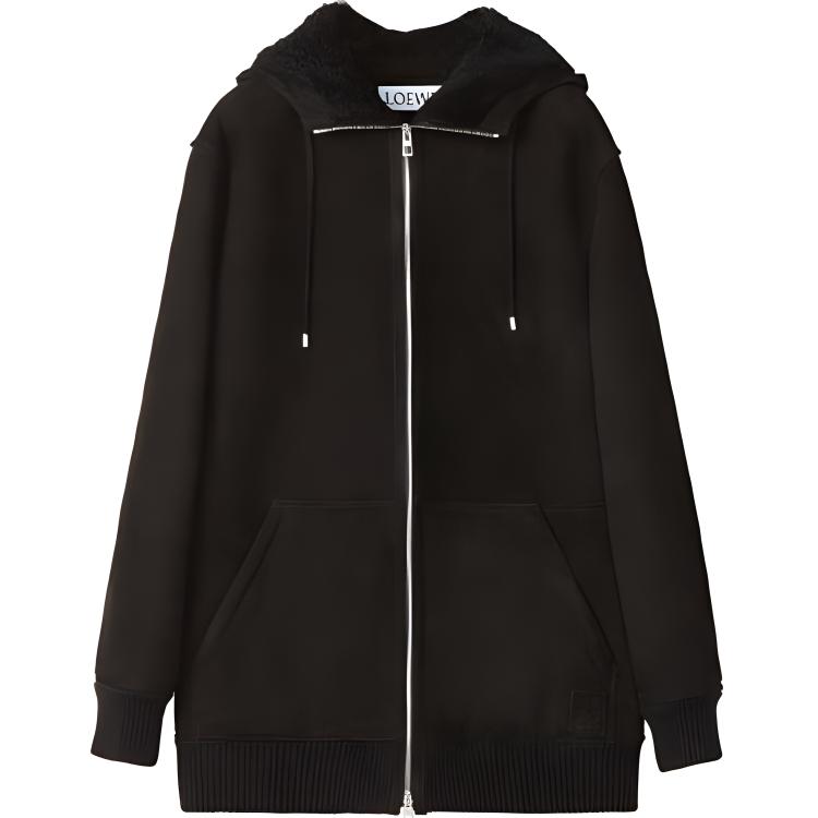 LOEWE FW22 Solid Color Zip Pocket Jacket Black H526Y19L41-1100