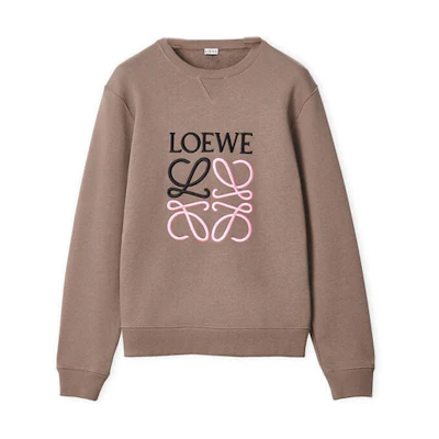 LOEWE FW22 Turquoise Green Embroidered Logo Long Sleeve Sweatshirt H526Y24X10-1470