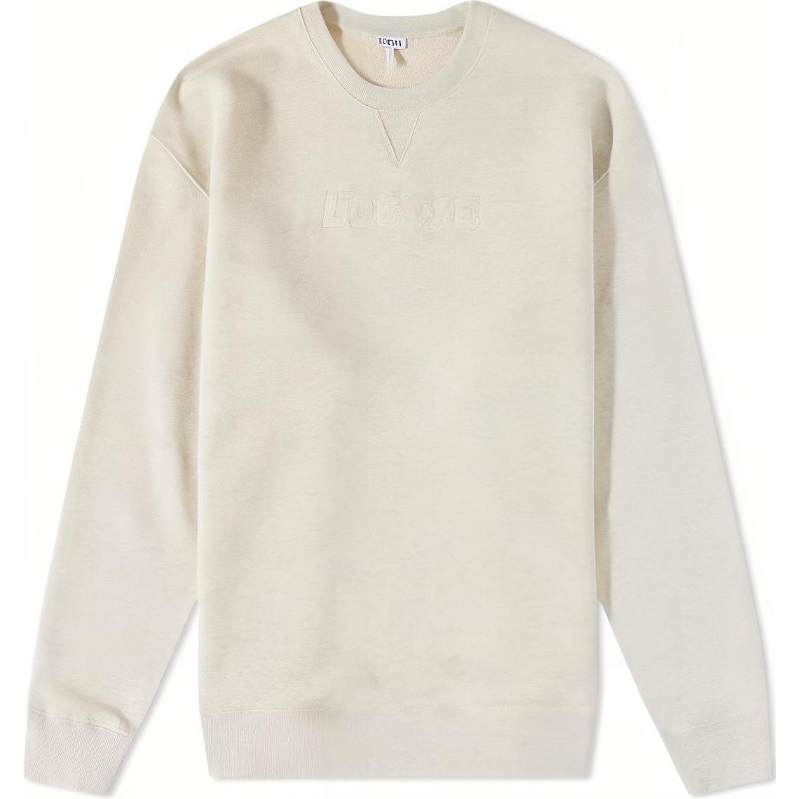 LOEWE FW22 White Crewneck Long-Sleeve Pullover Sweatshirt Male H526Y24J17-1120