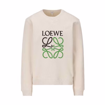 LOEWE FW23 Beige Crewneck Sweatshirt with Letter Print. H526Y24X10-2280