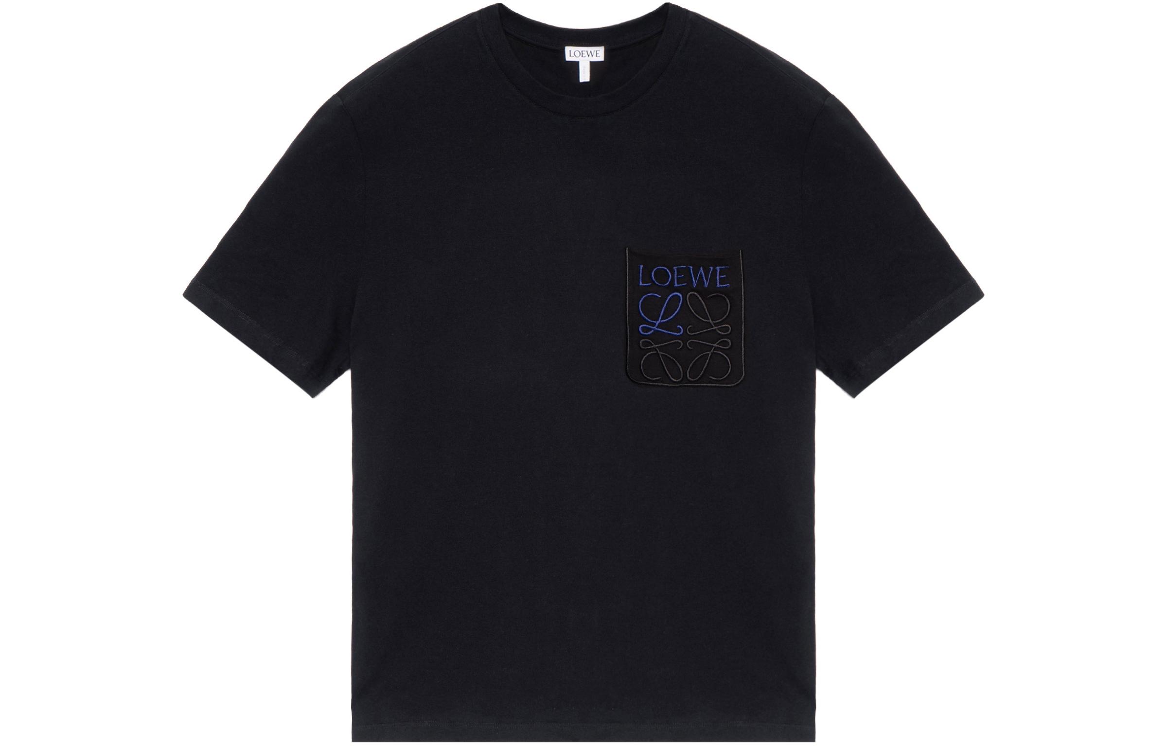 Order LOEWE 2023秋冬 黑色Logo刺绣宽松短袖T恤 H526Y22X99-1100