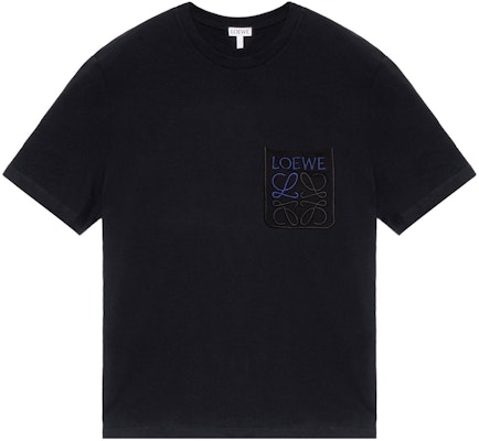 LOEWE FW23 Black Logo Embroidered Oversized Short-Sleeve T-Shirt. H526Y22X99-1100 Order LOEWE FW23 Black Logo Embroidered Oversized Short-Sleeve T-Shirt. H526Y22X99-1100