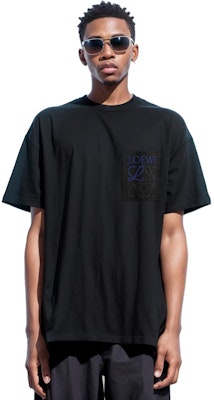 LOEWE FW23 Black Logo Embroidered Oversized Short-Sleeve T-Shirt. H526Y22X99-1100 Purchase LOEWE FW23 Black Logo Embroidered Oversized Short-Sleeve T-Shirt. H526Y22X99-1100