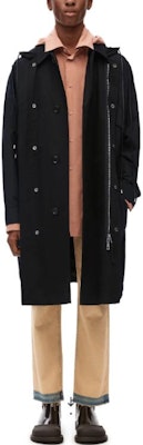 LOEWE FW23 Black Solid Color Mid-Length Hooded Parka Jacket H526Y01WAS-1100 Lookbook LOEWE FW23 Black Solid Color Mid-Length Hooded Parka Jacket H526Y01WAS-1100