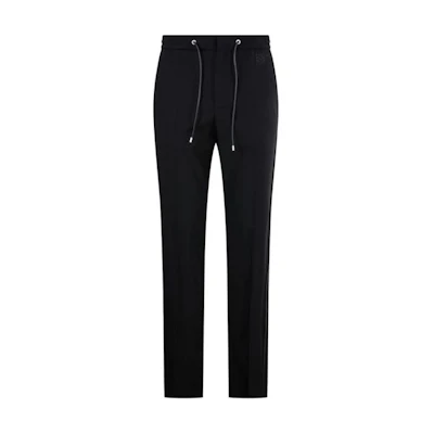 LOEWE FW23 Black Solid Knit Straight-Leg Jogger Pants. H526Y04WCP-1100