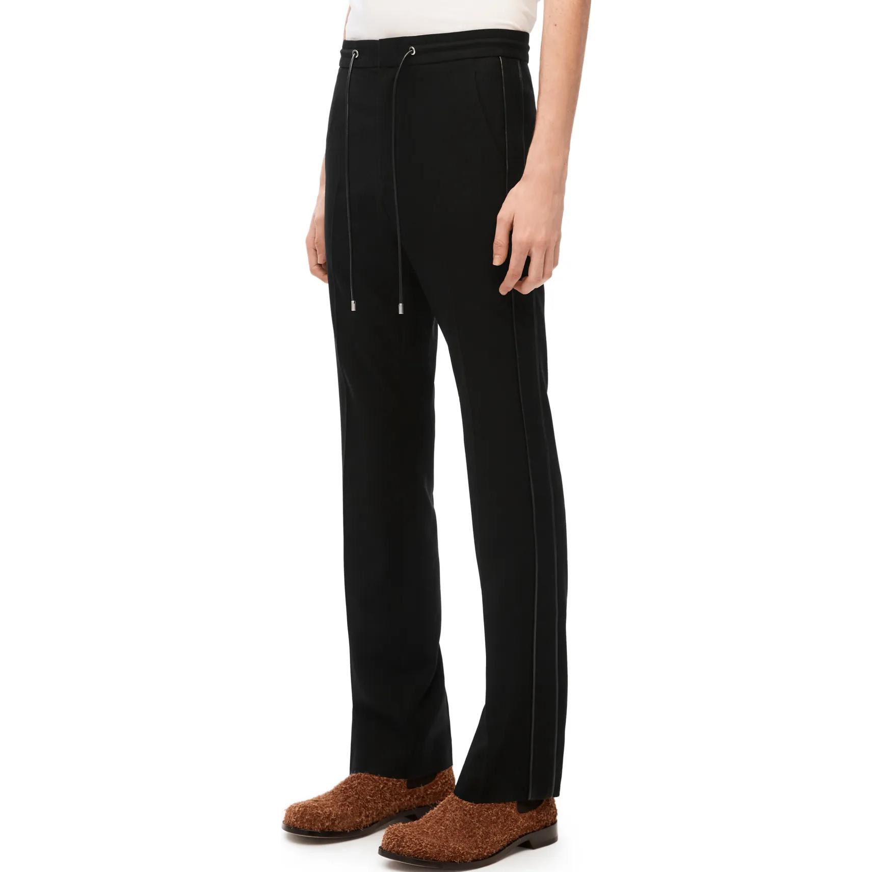 Shop 로에베 FW23 블랙 솔리드 니트 스트레이트-레그 조거 팬츠. H526Y04WCP-1100