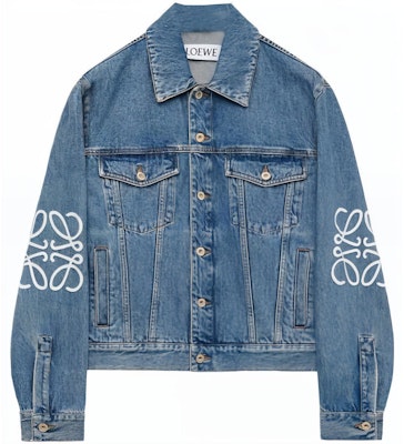 LOEWE FW23 Blue Denim Jacket with Logo Applique Design. H526Y50W07-5475 Order LOEWE FW23 Blue Denim Jacket with Logo Applique Design. H526Y50W07-5475