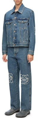 LOEWE FW23 Blue Denim Jacket with Logo Applique Design. H526Y50W07-5475 Lookbook LOEWE FW23 Blue Denim Jacket with Logo Applique Design. H526Y50W07-5475