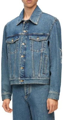 LOEWE FW23 Blue Denim Jacket with Logo Applique Design. H526Y50W07-5475 Purchase LOEWE FW23 Blue Denim Jacket with Logo Applique Design. H526Y50W07-5475