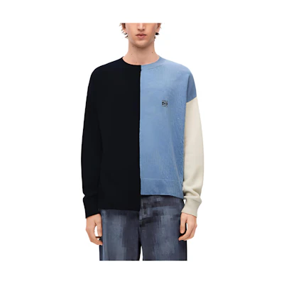 LOEWE FW23 Colorblock Logo Print Crewneck Sweater H526Y14KEG-5149
