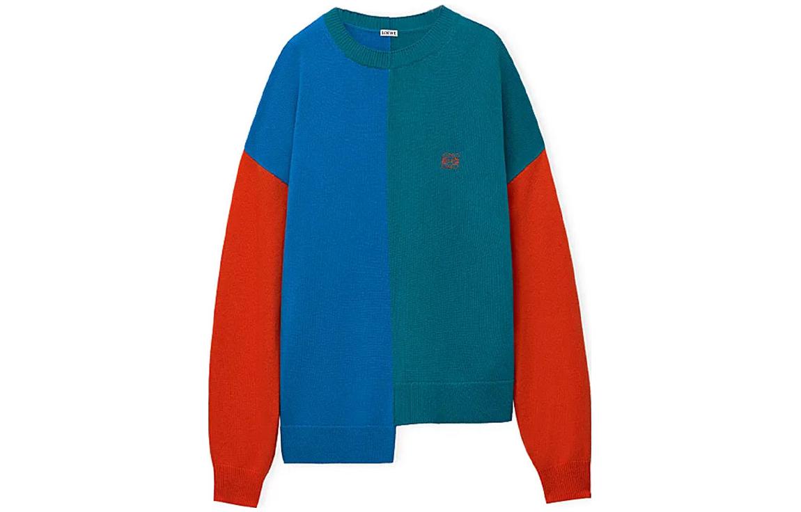 Order LOEWE FW23 Baju Sweater Crewneck Logo Colorblock Lelaki H526Y14KEG-5149