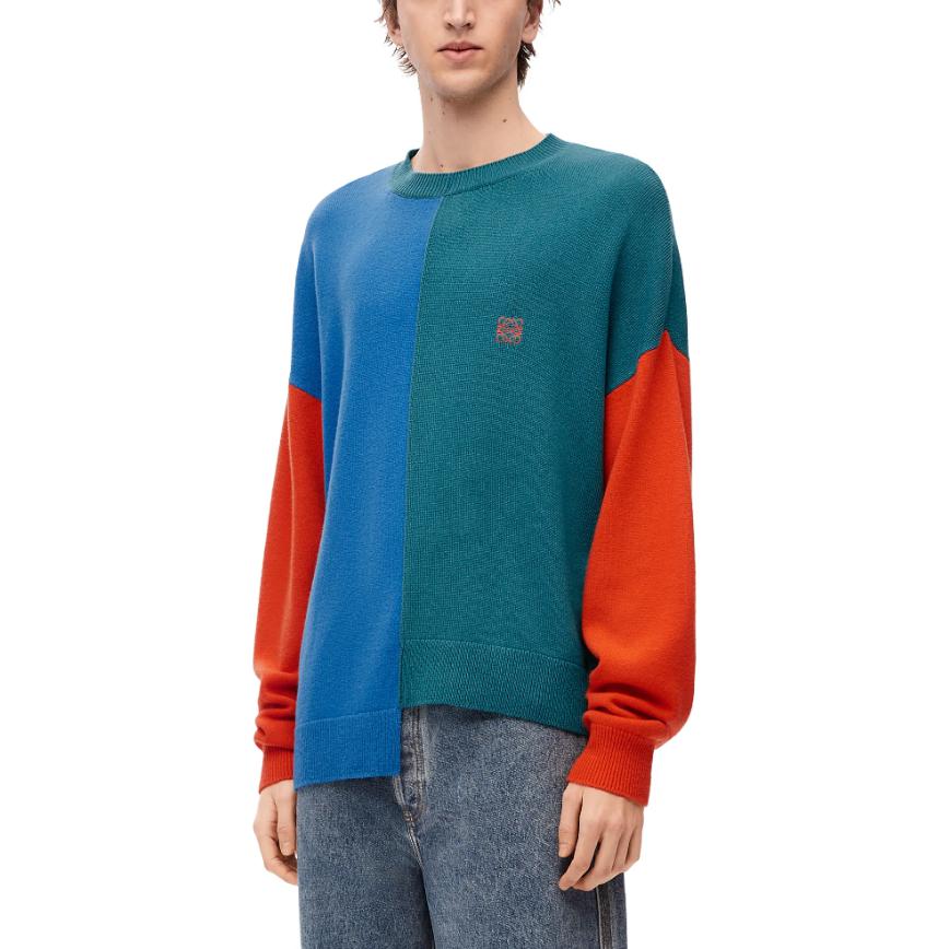 Purchase LOEWE FW23 Baju Sweater Crewneck Logo Colorblock Lelaki H526Y14KEG-5149